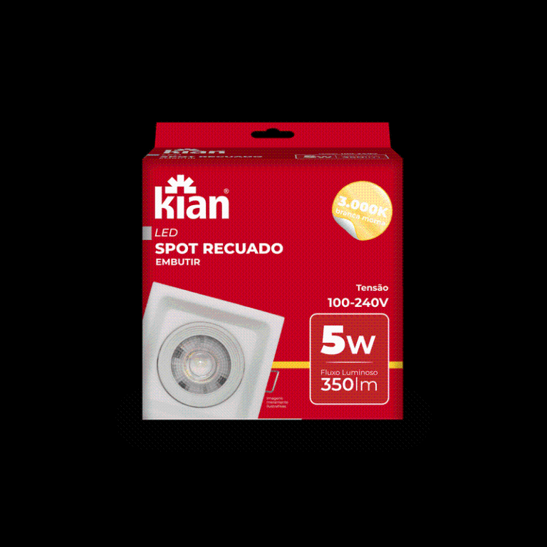SPOT LED RECUADO QUAD BR 5W 3,0K