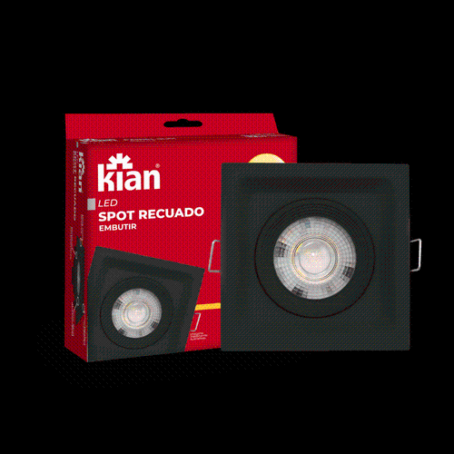 SPOT LED RECUADO QUAD PT 5W 3,0K
