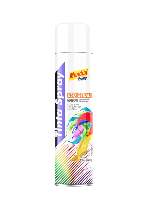 TINTA SPRAY 400ML TOOLCOLOR UG BRANCO BRILHANTE