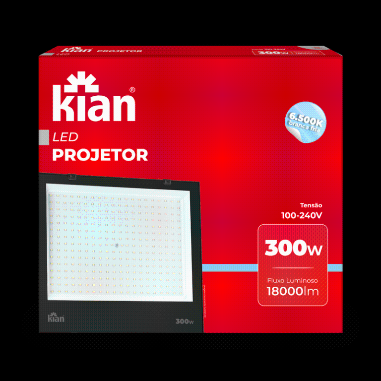 PROJETOR LED 300W 6,5K PT BIV