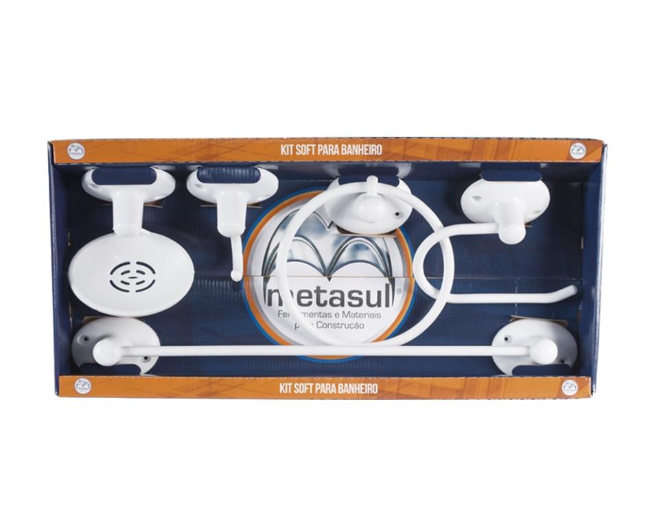 KIT ACESSORIOS BANHEIRO SOFT BRANCO