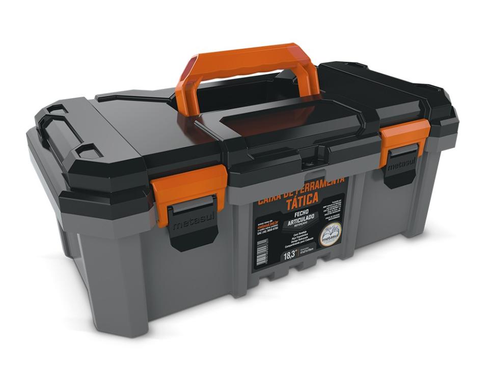 CAIXA FERRAMENTA PLASTICA 18,3" TATICA CINZA