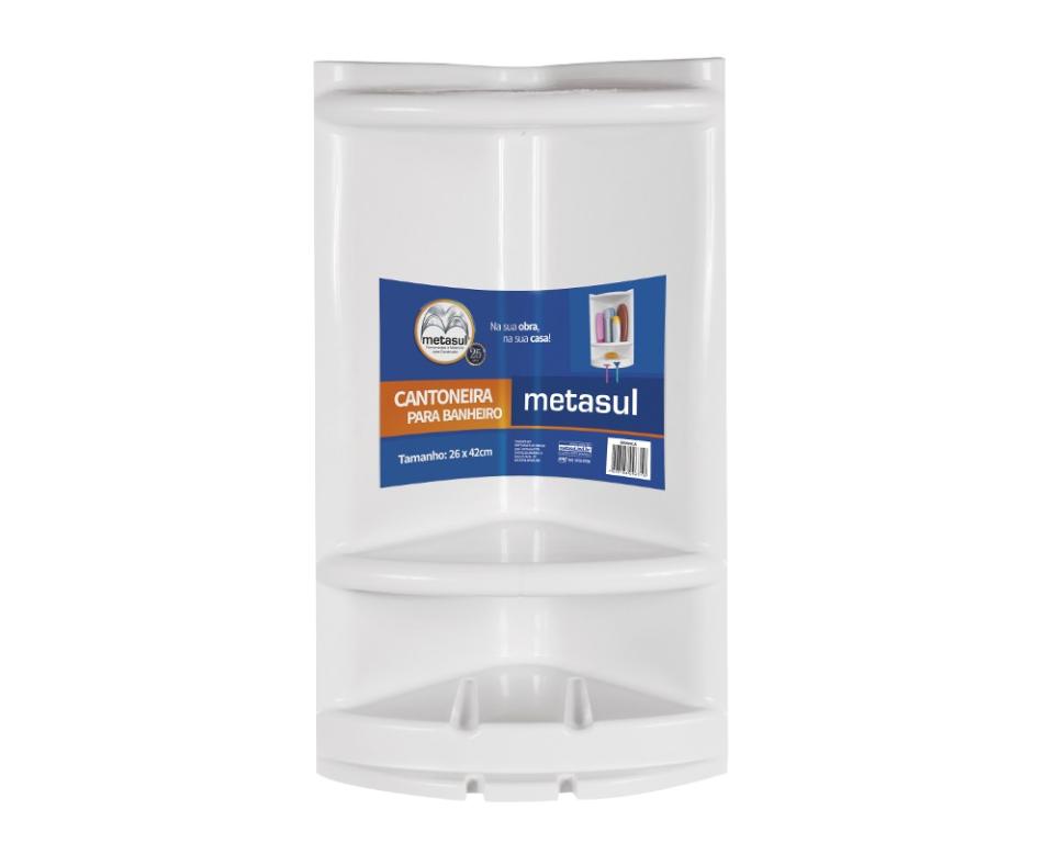 CANTONEIRA BANHEIRO PLASTICA GRANDE BRANCA