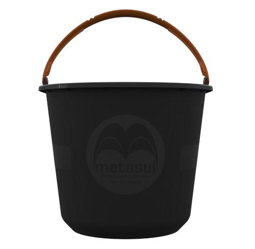 BALDE PLASTICO 12L MULTIOBRA PRETO