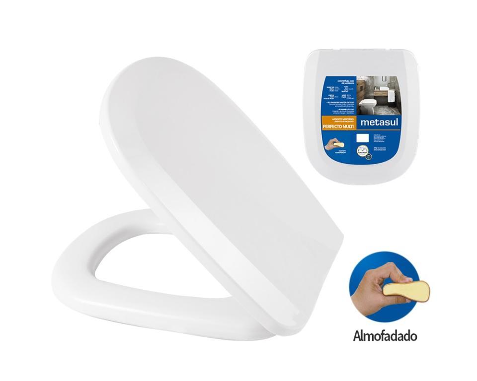 ASSENTO SANITARIO PLASTICO ALMOFADADO PERFECTO MULTI BRANCO