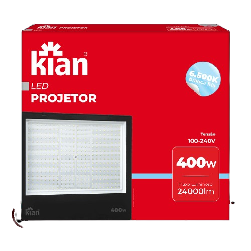 PROJETOR LED 400W 6,5K PT BIV KIAN