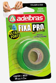 FITA DUPLA FACE MASSA ACRILICA 12MMX2M - FIXA PRO