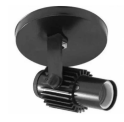SPOT ALETADO SOBREPOR P/ 1 LAMP. COR: PRETO