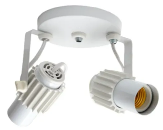 SPOT ALETADO SOBREPOR P/ 2 LAMP. COR: BRANCO PLENO