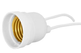 SOQUETE PLASTICO E27 RABICHO 10CM COR: BRANCO