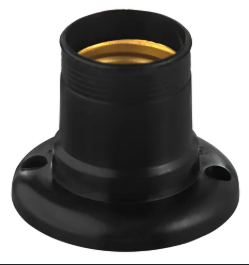 SOQUETE PLASTICO E27 FIXO  REUE PRETO