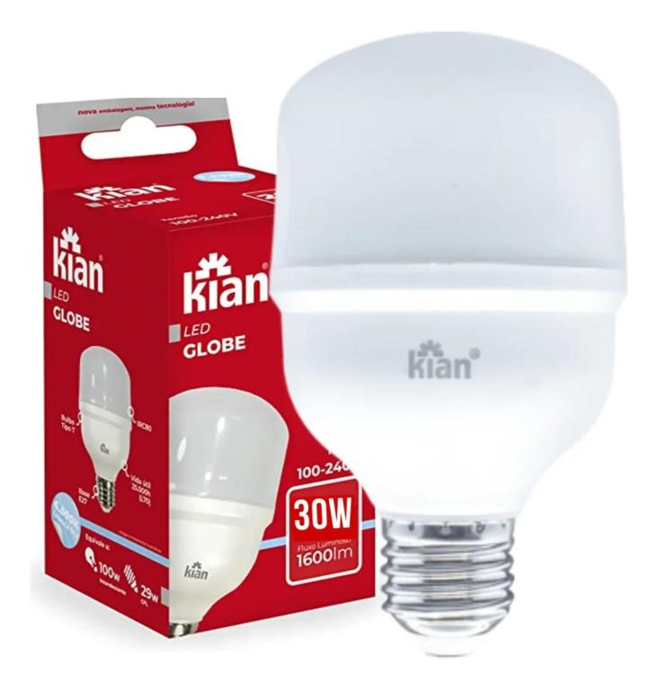 LAMPADA LED GLOBE 30W 3,0K BIV E27 KIAN