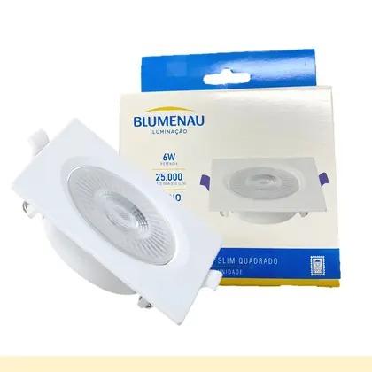SPOT SLIM LED EMB QUADRADO PBT E PC BIVOLT 6W 6500K BRANCO
