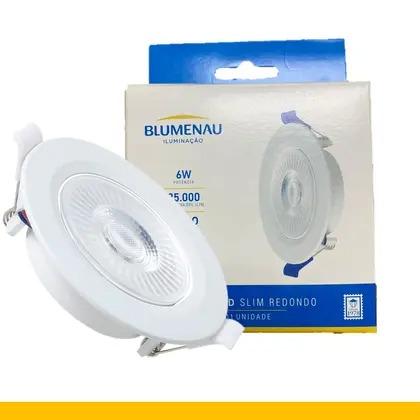 SPOT SLIN LED EMB REDONDO PBT E PC 6W 6500K BRANCO