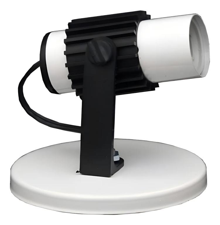 SPOT ALETADO SOBREPOR P/ 1 LAMPADA BRANCO ALETA PRETA