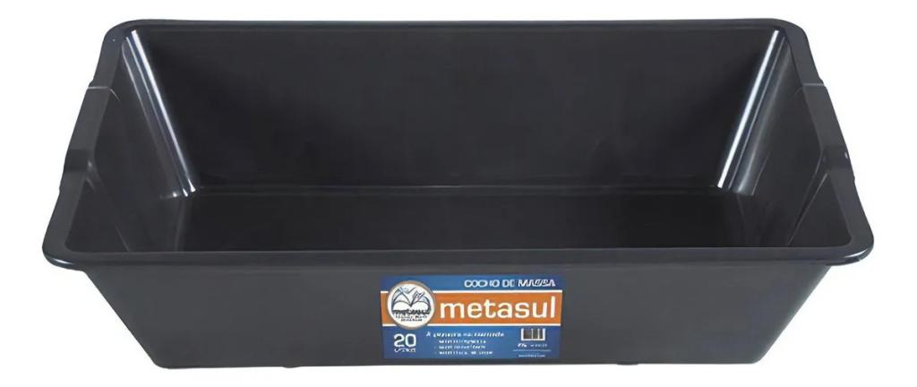 CAIXA PARA MASSA REFORCADA PRETA 15X61X40CM 20L
