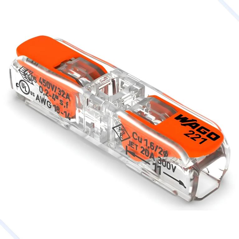 CONECTOR DE EMENDAEL LINHA COM ALAVANCA PARA TODOS OS TIPOS DE CONDUTORES MAX 4MM