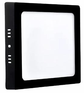 PAINEL SOBREPOR 25W QUADRADO 6000K PVC PRETO