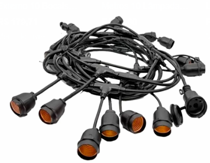 CORDAO DE LUZ 5M 10 P/LAMPADAS  E27 IP65