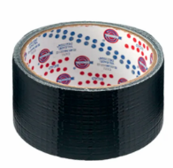 FITA ADESIVA DE TECIDO 50mm X 5m - PRETA -SILVER TAPE EURO