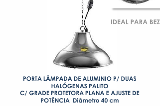 PORTA LÂMPADA DE ALUMINIO P/ DUAS HALÓGENAS PALITO C/ GRADE PROTETORA PLANA