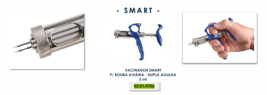 VACINADOR SMART P/ BOUBA AVIÁRIA - DUPLA AGULHA 5 ml