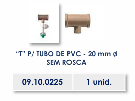 "T" PARA TUBO DE PVC - 20 mm ∅ SEM ROSCA