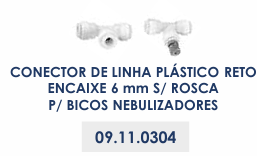 CONECTOR DE LINHA PLÁSTICO RETOENCAIXE 6 mm S/ ROSCAP/ BICOS NEBULIZADORES