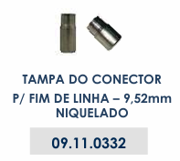 TAMPA DO CONECTOR P/ FIM DE LINHA – 9,52mm NIQUELADO