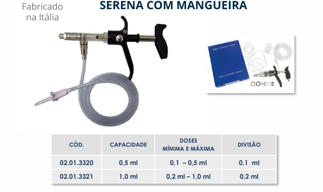 VACINADOR SERENA COM MANGUEIRA - 1,0m