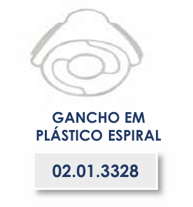 GANCHO EM PLÁSTICO ESPIRAL - REPOSIÇÃO VACINADOR SERENA