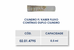 CILINDRO PARA VACINADOR KABER FLUXO CONTÍNUO DUPLO CILINDRO - 0,5ml
