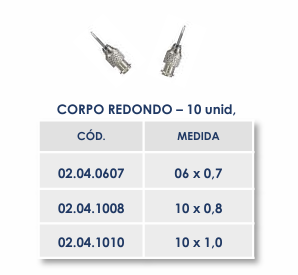 AGULHA CORPO REDONDO - 10X0,8