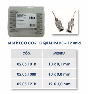 AGULHA IABER ECO CORPO QUADRADO - 10X0,1
