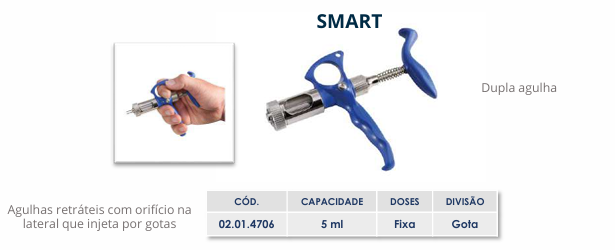 SERINGA SMART PARA VACINAÇÃO DE BOUBA AVIÁRIA - 5ml