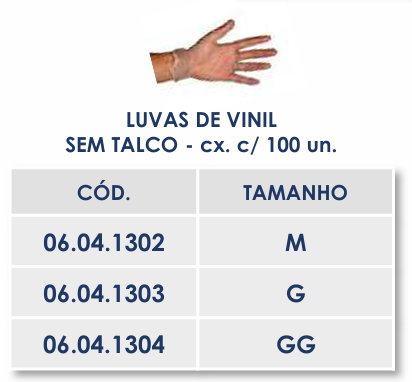 LUVAS DE VINIL SEM TALCO - M