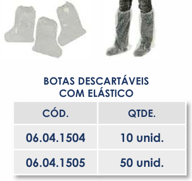 BOTAS DESCARTÁVEIS COM ELÁSTICO