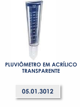 PLUVIÔMETRO EM ACRÍLICO TRANSPARENTE