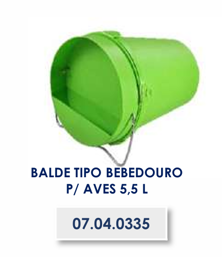 BALDE TIPO BEBEDOURO PARA AVES - 5,5L