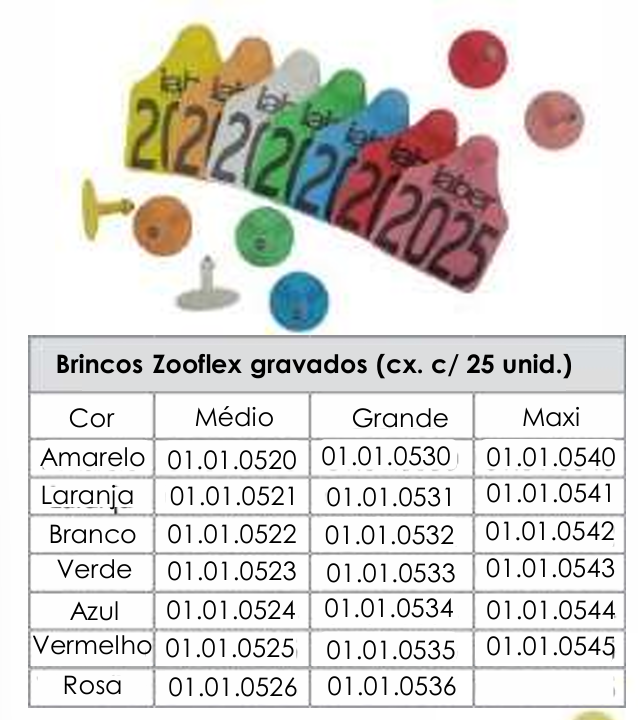 BRINCOS ZOOFLEX GRAVADOS - MAXI