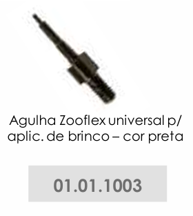 AGULHA ZOOFLEX UNIVERSAL PARA APLICADOR DE BRINCO - COR PRETA