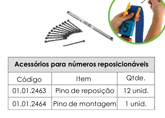 ACESSÓRIOS PARA NÚMEROS REPOSICIONÁVEIS - PINO DE REPOSIÇÃO