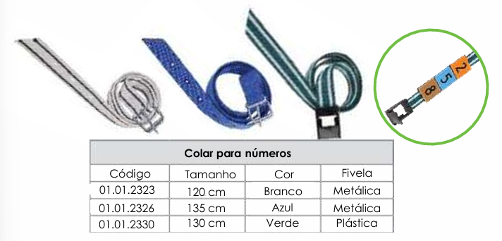 COLAR PARA NÚMEROS - 130cm - VERDE - PLÁSTICA