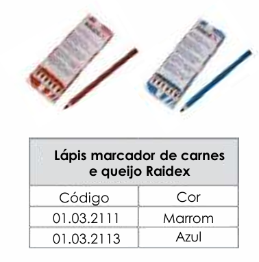 LÁPIS MARCADOR DE CARNES E QUEIJO - RAIDEX - AZUL