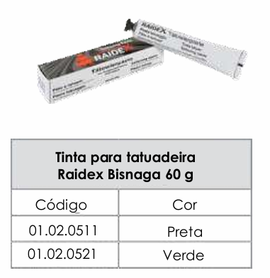TINTA PRETA RAIDEX EM BISNAGA 60G