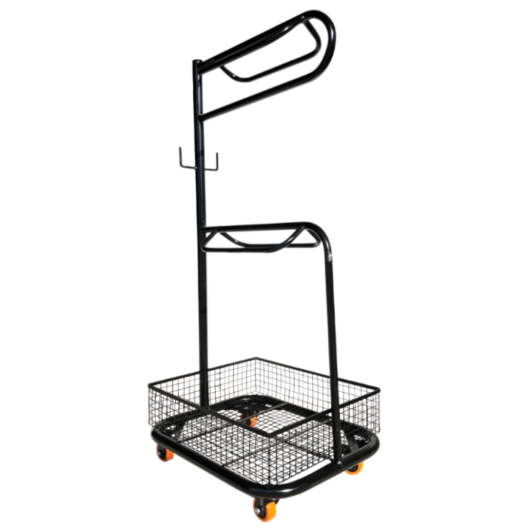 CAVALETE COM CESTO E RODINHAS (2 LUGARES)