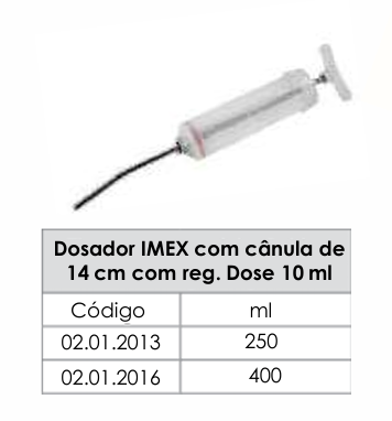DOSADOR IMEX COM CÂNULA DE 14cm - COM REGULAGEM DE DOSE - 400ml