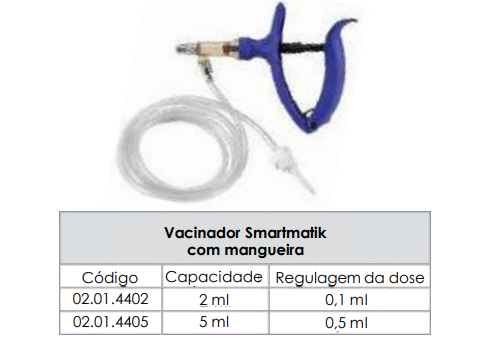 VACINADOR SMARTMATIK COM MANGUEIRA - 5ml