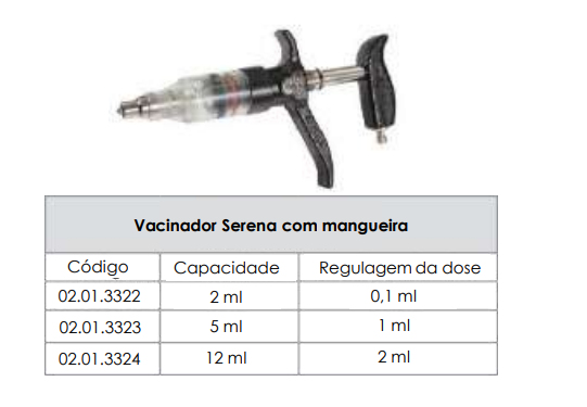 VACINADOR SERENA COM MANGUEIRA