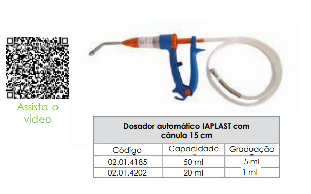 DOSADOR AUTOMÁTICO IAPLAST COM CÂNULA 15cm - 50ml